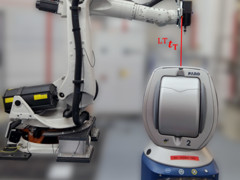 Neuartiges Kalibrierverfahren für Industrieroboter mit Lasertracker.