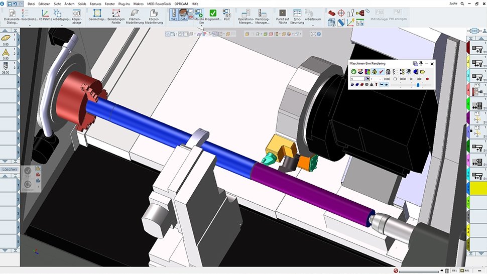 Die Maschinensimulation der Benchmarking-Welle auf dem digitalen Zwilling der SMEC SL 4500 SM in Virtual Gibbs garantiert höchste Prozesssicherheit.